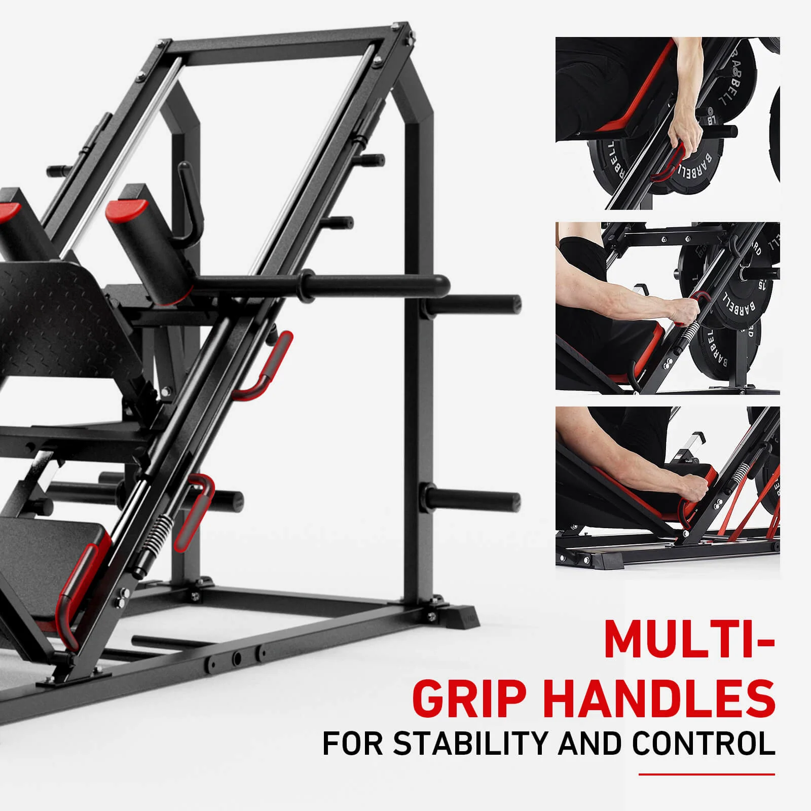 Arete™ 3-In-1 Leg Press Hack Squat Machine With Calf Block - Image 10