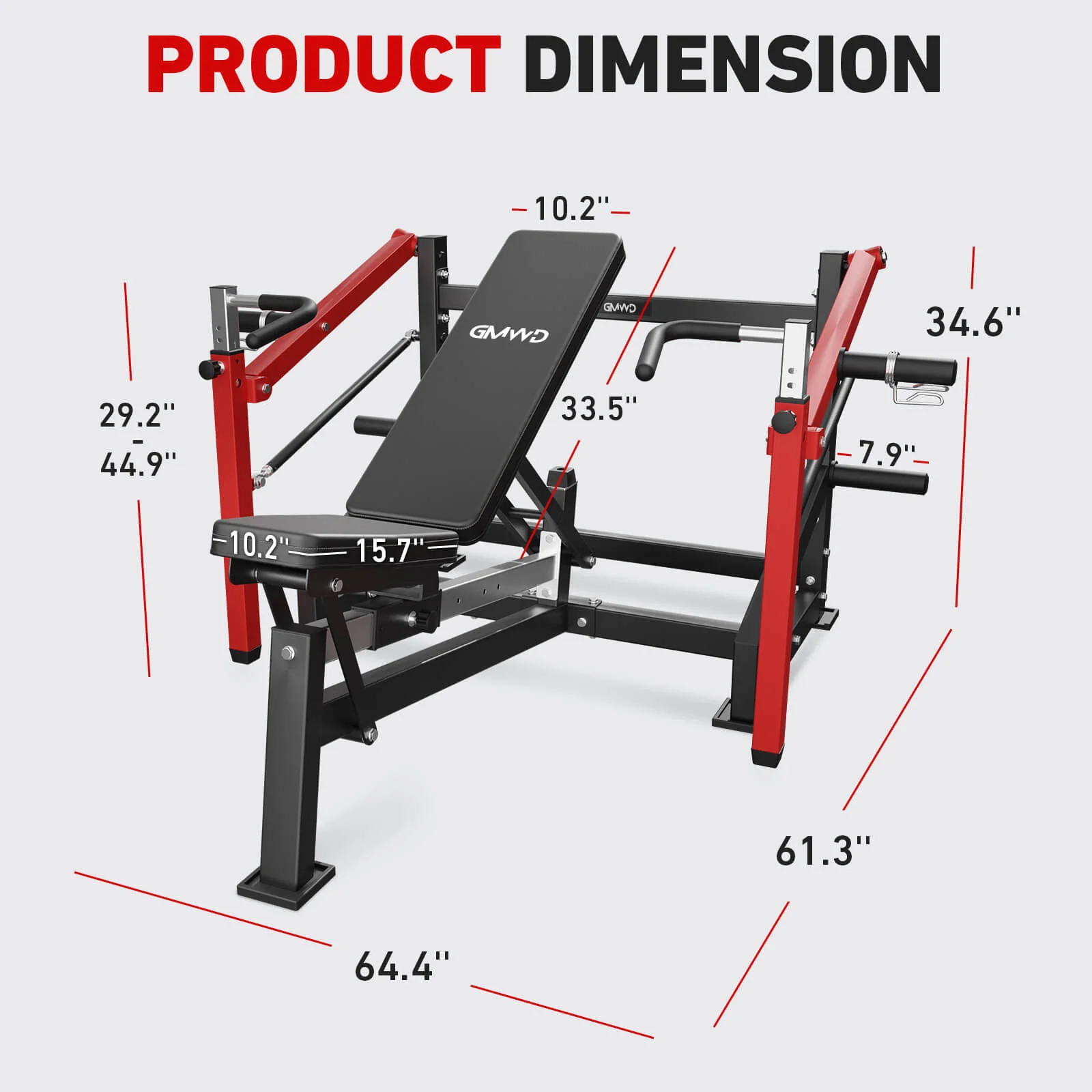 Flat/ Incline Chest Press &Shoulder Press Machine CP01 - Image 3