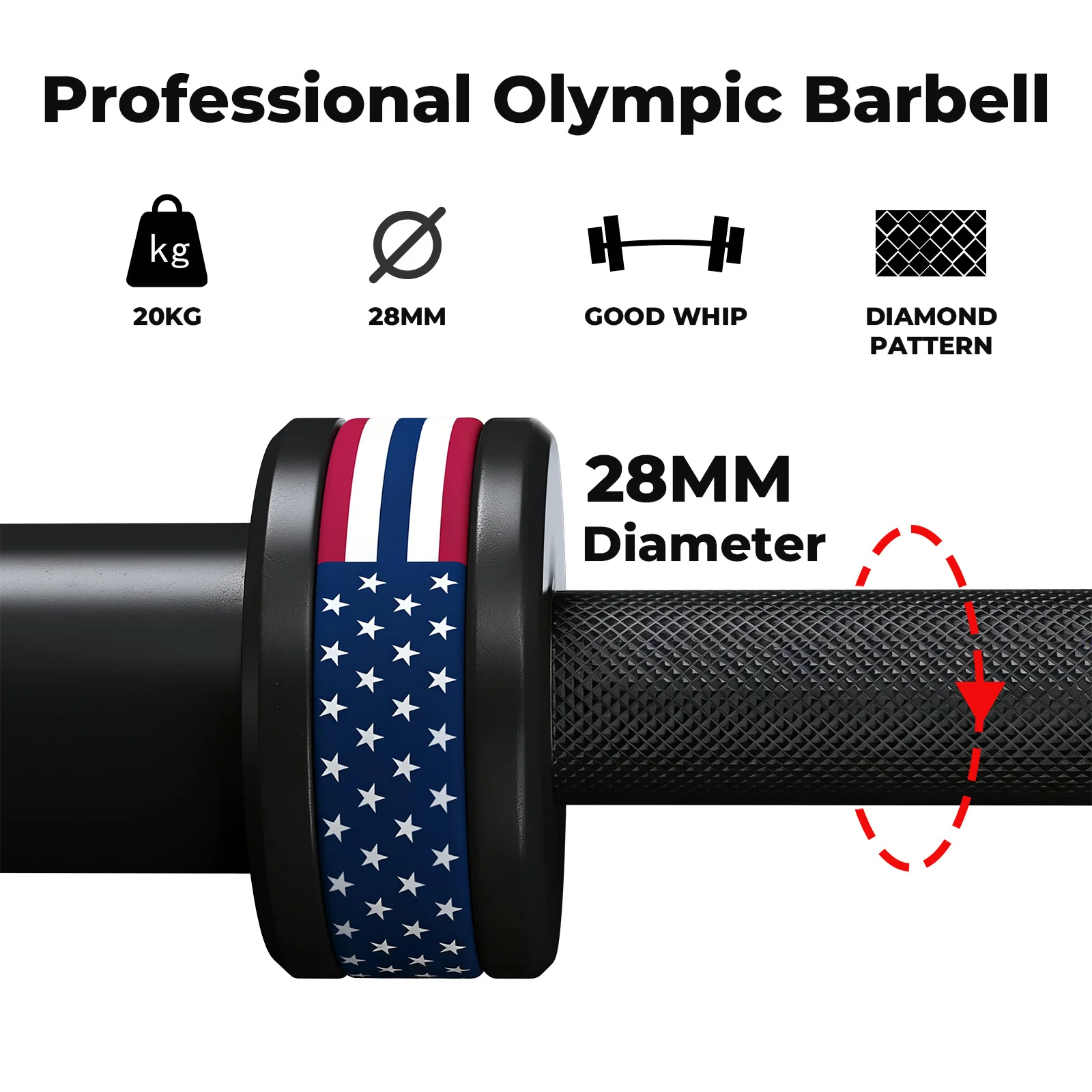 7 Feet Olympic Barbell - Image 5