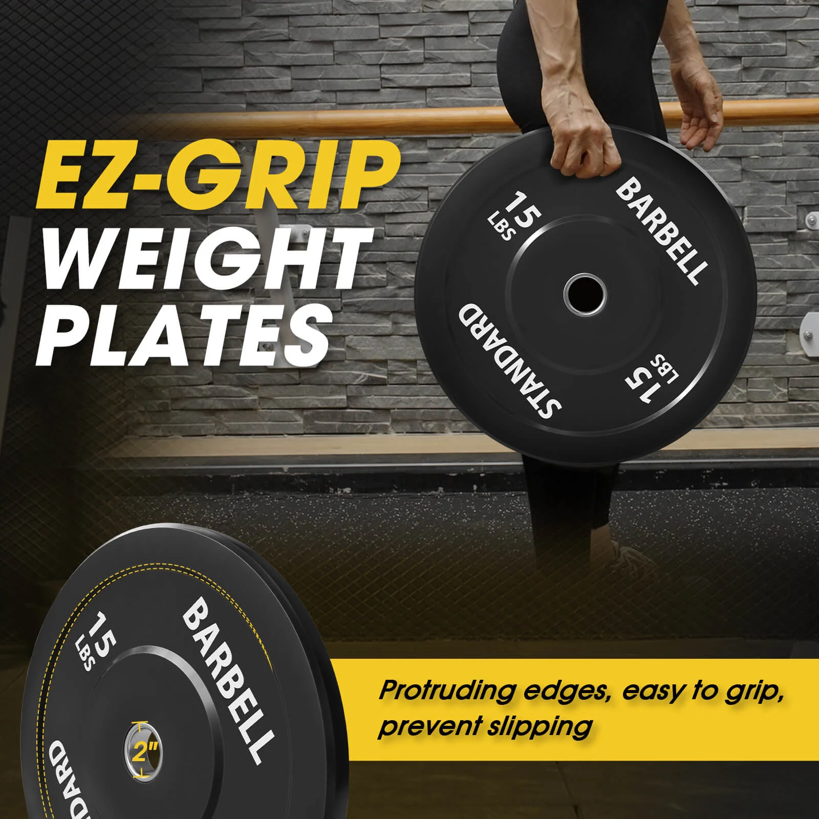 EZ Grip Olympic Bumper Plates 230LBS Combo - Image 5
