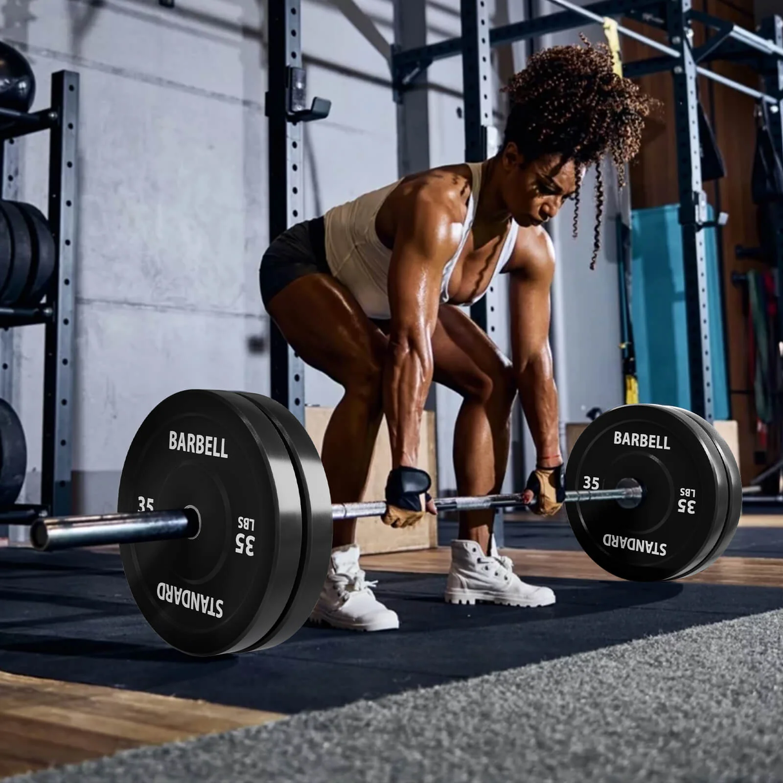 EZ Grip Olympic Bumper Plates 230LBS Combo - Image 8