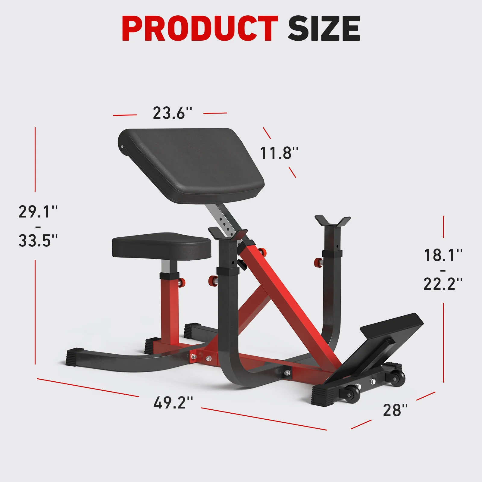 Preacher Curl And Back Extension Bench MS18 - Image 4