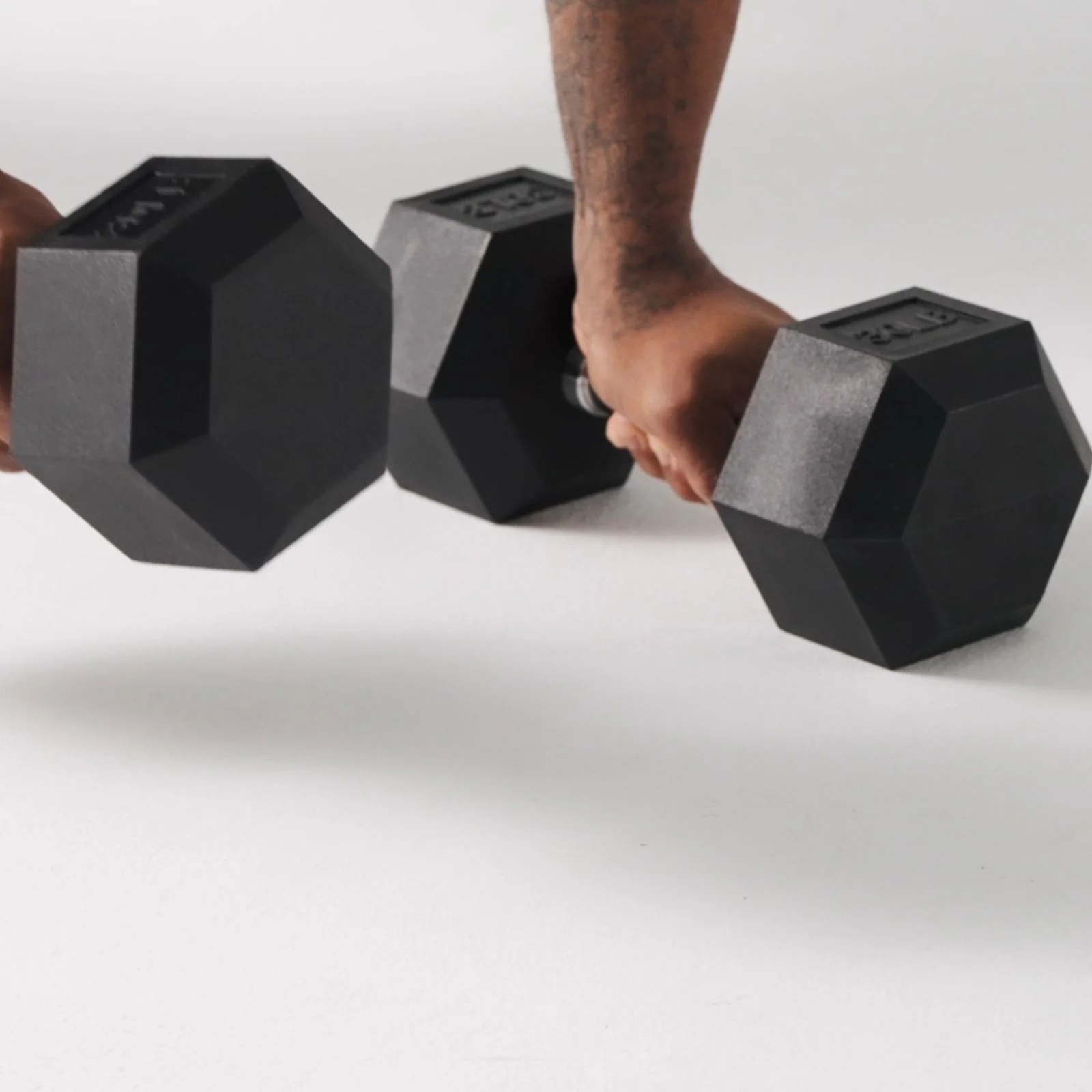 Rubber Hex Dumbbell Set with Racks - Image 14