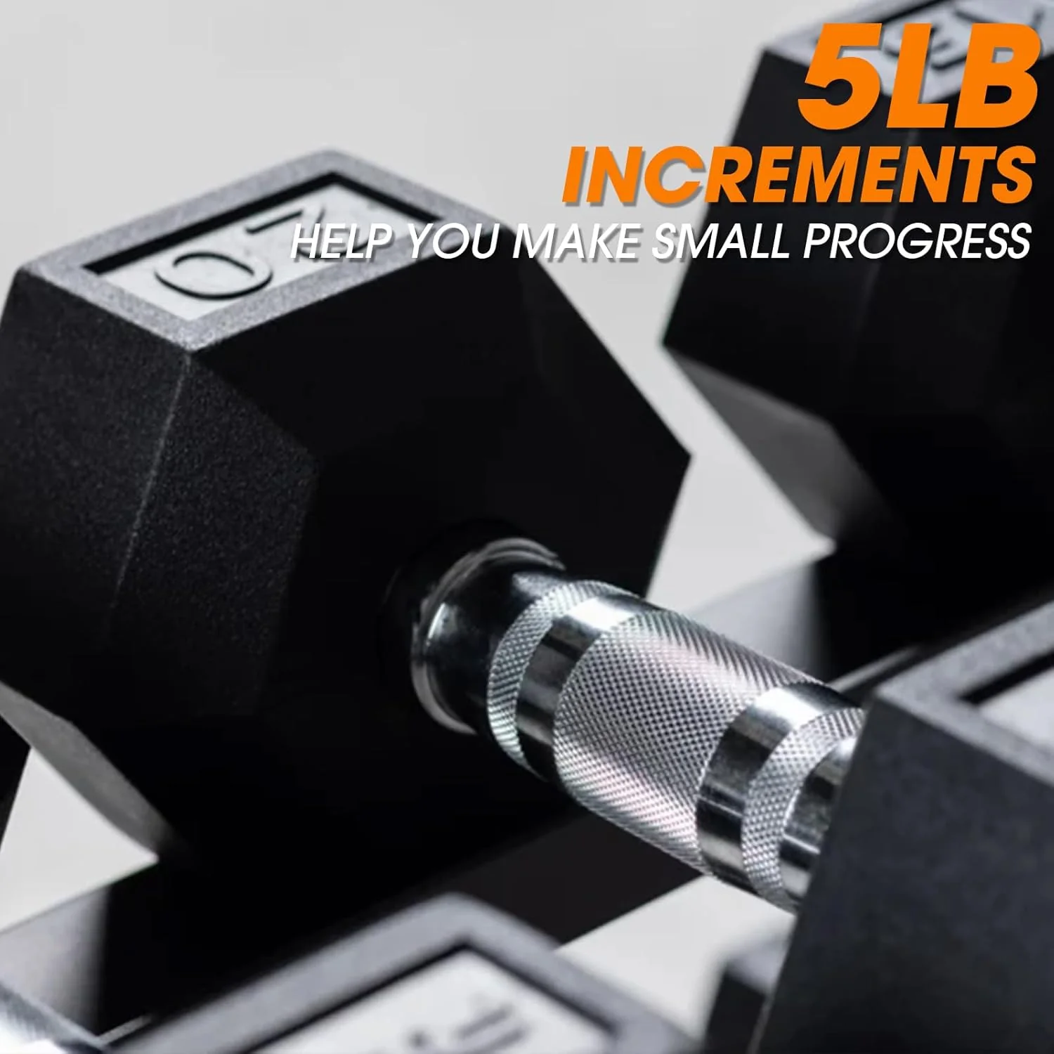 Rubber Hex Dumbbell Set with Racks - Image 3